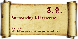 Borovszky Ulisszesz névjegykártya